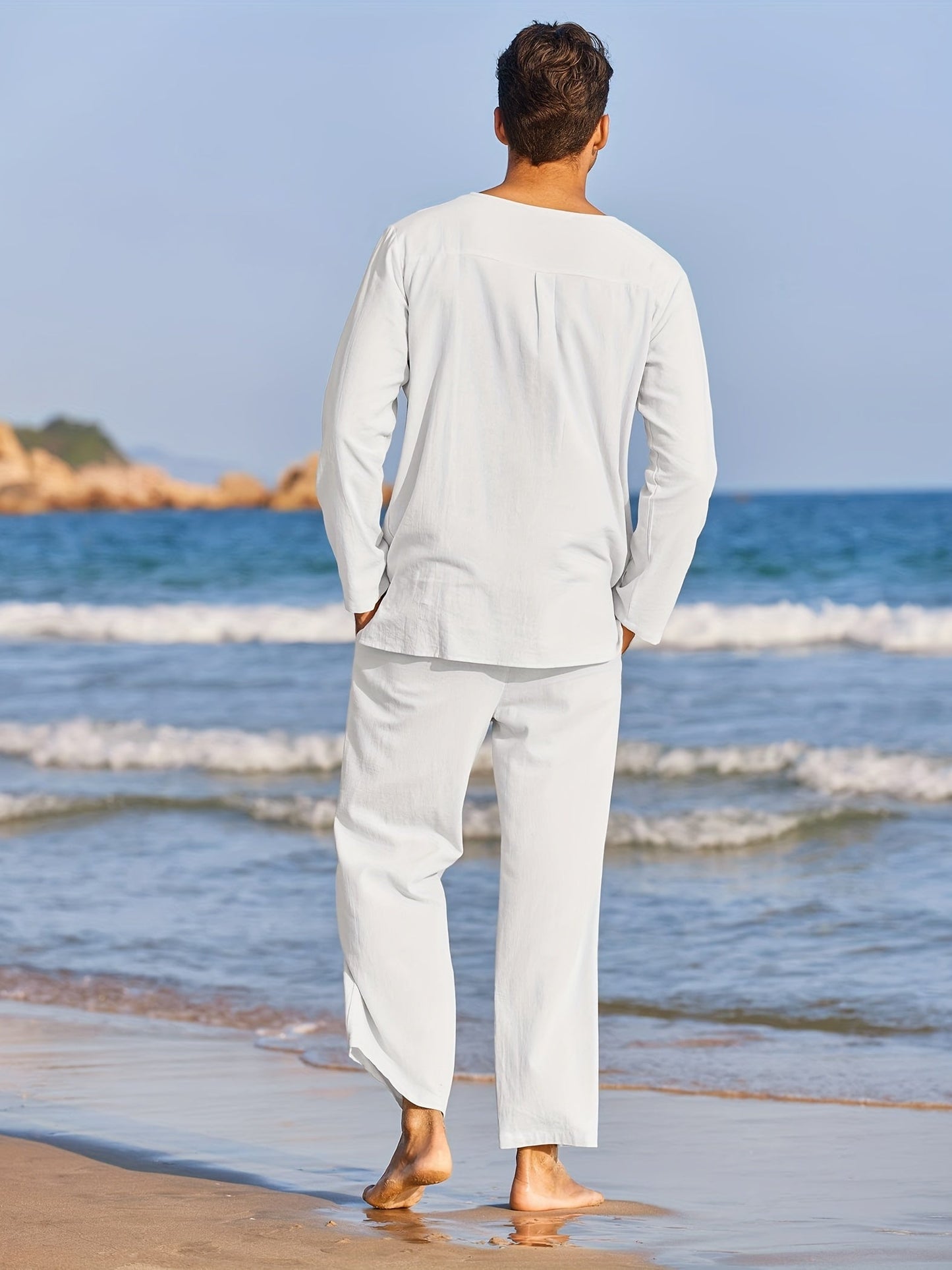 Solorfit | Men Linen Summer Classic Outdoor Two Piece Set