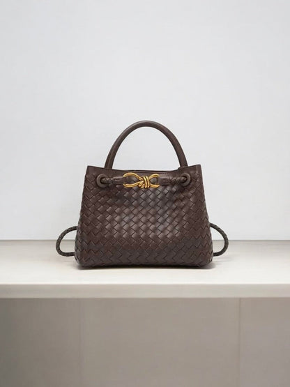 Alyn | Black Woven Midi Leather Tote Bag – Effortless Elegance & Timeless Appeal