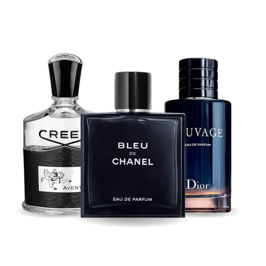 3 Perfumes Creed Aventus, Chanel Bleu de Chanel & Dior Sauvage [BUY 1, GET 3]
