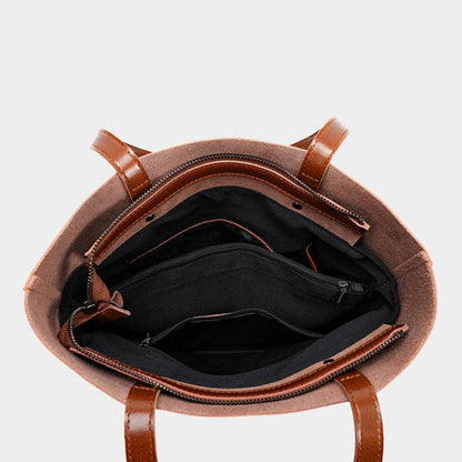 Alma | Classic Leather Tote Bag – Slim Handles & Spacious Interior