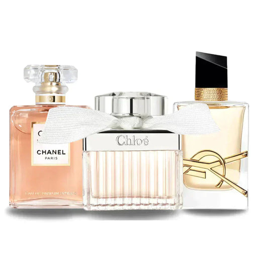 3 Perfumes Chanel Coco Mademoiselle, Yves Saint Laurent Libre & Chloé [BUY 1, GET 3]