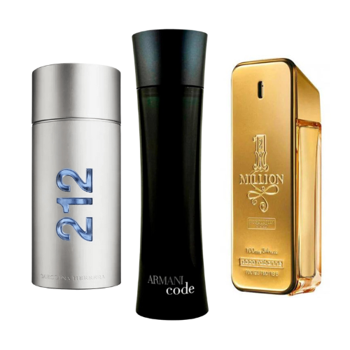3 Perfumes Armani Code, Paco Rabanne One Million & 212 Men NYC [BUY 1, GET 3]