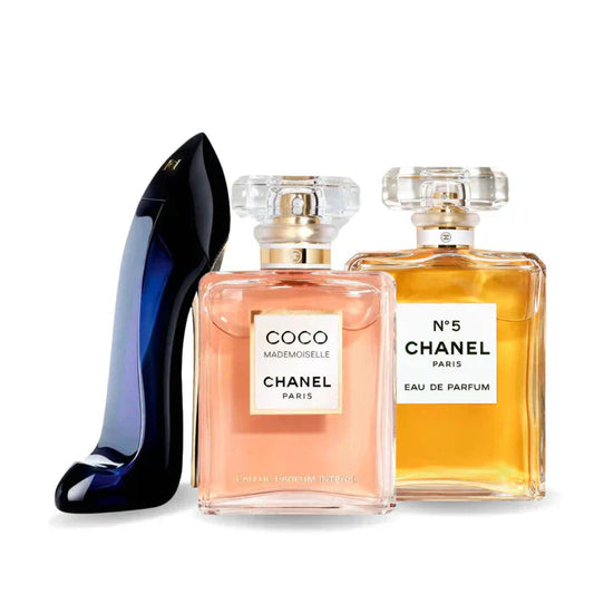 3 Perfumes Good Girl, Coco Mademoiselle & Chanel N°5 [BUY 1, GET 3]