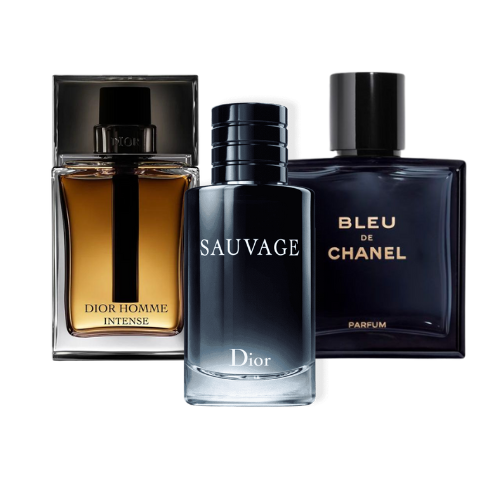 3 Perfumes Sauvage Dior, Bleu de Chanel & Dior Homme Intense [BUY 1, GET 3]