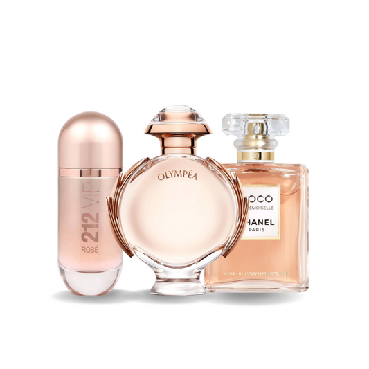 3 Perfumes (100ml) 212 VIP Rosé, Olympéa & Coco Mademoiselle [BUY 1, GET 3]