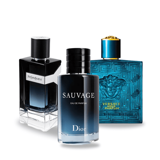 3 Perfumes Dior Sauvage, Yves Saint Laurent Y Men & Versace Eros [BUY 1, GET 3]