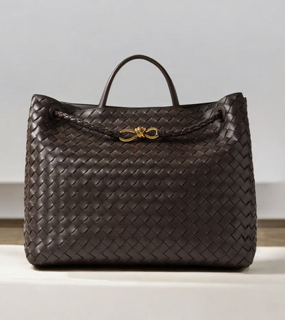 Alyn | Black Woven Mini Leather Tote Bag – Effortless Elegance & Timeless Appeal