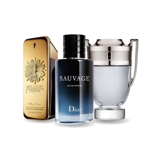 3 Perfumes Paco Rabanne One Million, Dior Sauvage & Paco Rabanne Invictus [BUY 1, GET 3]